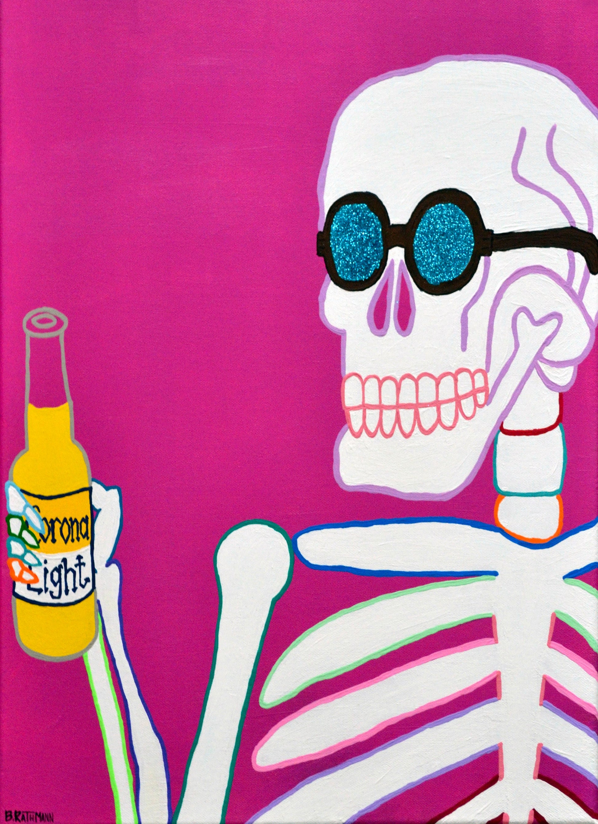 Funky Skeleton Art Print