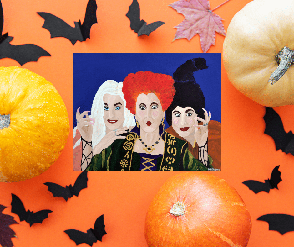 Sanderson sisters art. hocus pocus art print. halloween art. halloween decor. witch art print. hocus hocus decor. 
